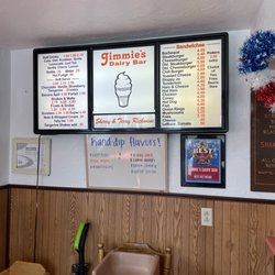 Jimmie's Dairy Bar - Indoor menu