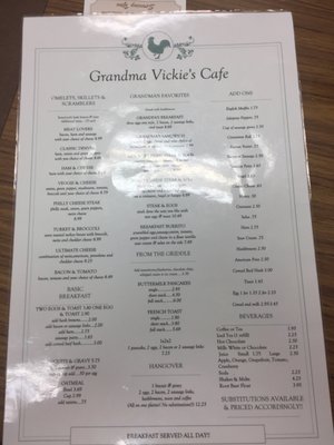 Menu photo 7 Grandma Vickie's Cafe Lake Geneva, WI