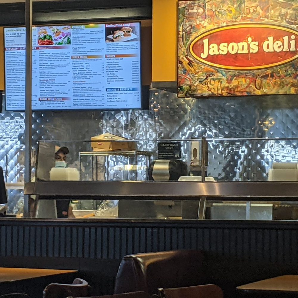 a view of the restaurant counter