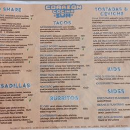 Food menu, August 10, 2025