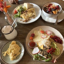 Zimt & Zucker - Rumba platter with side of scrambled eggs, Charleston eggs, and quickstep yogurt bowl