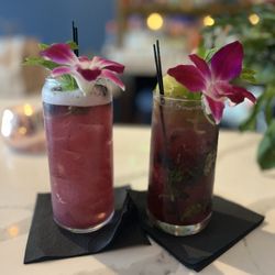 Brown Rice Thai Cuisine - The Widow & Blueberry Mojito. As delicious as they were beautiful