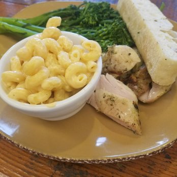 Urban Plates - Herb Grilled Chicken with brocollini and mac&cheese. - New American Near Me - Dublin, California Urban Plates - Herb Grilled Chicken with brocollini and mac&cheese. - New American Near Me - Dublin, California