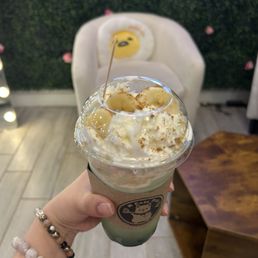 Banana pudding matcha latte Banana pudding matcha latte