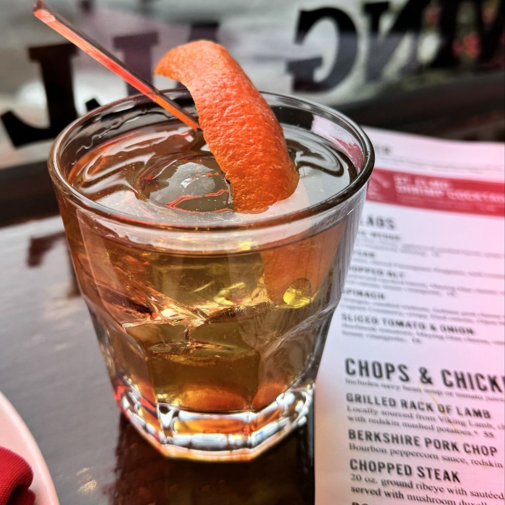 St. Elmo Steak House - Hand-crafted St. Elmo's Old Fashioned (with Buffalo Trace) - Steakhouses Near Me - Indianapolis, Indiana St. Elmo Steak House - Hand-crafted St. Elmo's Old Fashioned (with Buffalo Trace) - Steakhouses Near Me - Indianapolis, Indiana