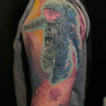 Tribute Tattoo - Astronaut Sleeve. Continuation of alien - Tattoo Near Me - West Hills, California Tribute Tattoo - Astronaut Sleeve. Continuation of alien - Tattoo Near Me - West Hills, California