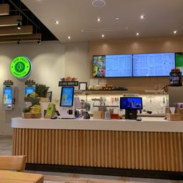 the inside of a restaurant