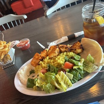 Cafe X2O, Claremont - Chicken Kebab Plate - Lebanese Near Me - Claremont, California Cafe X2O, Claremont - Chicken Kebab Plate - Lebanese Near Me - Claremont, California