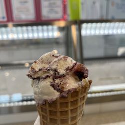 Love Boat Ice Cream - Blueberry Cheesecake (single scoop) waffle cone
