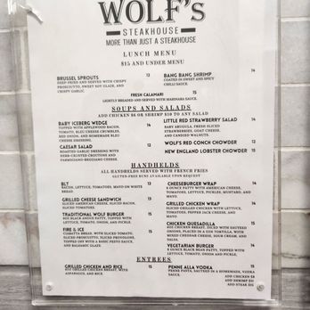 Wolf's Steakhouse - Lunch menu - Steakhouses Near Me - Cooper City, Florida Wolf's Steakhouse - Lunch menu - Steakhouses Near Me - Cooper City, Florida