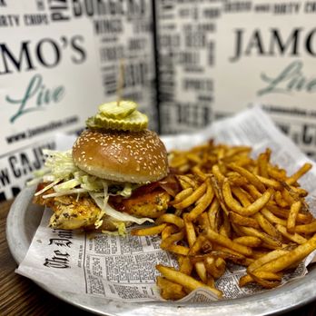 Jamo’s Live - a burger and french fries - Sports Bars Near Me - Mokena, Illinois