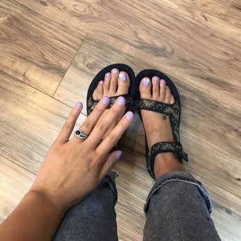 L G Hair and Nails - Lavender gel mani and pedi with nail design on the toes - Nail Salons Near Me - Salinas, California L G Hair and Nails - Lavender gel mani and pedi with nail design on the toes - Nail Salons Near Me - Salinas, California