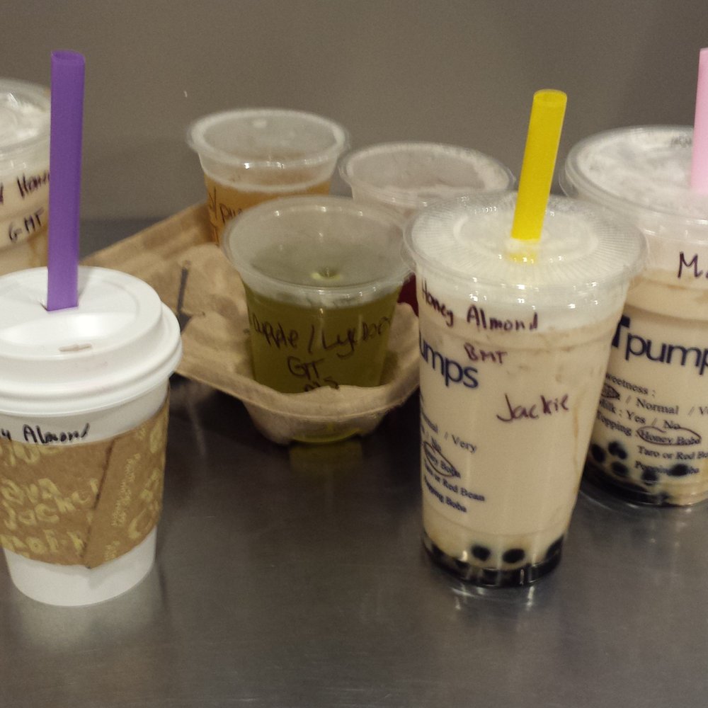 Tpumps - Pasadena - Honey almond green milk tea (hot/iced), mango passion peach, pineapple coconut, blackberry cherry, and apple lychee. - Bubble Tea Near Me - Pasadena, California Tpumps - Pasadena - Honey almond green milk tea (hot/iced), mango passion peach, pineapple coconut, blackberry cherry, and apple lychee. - Bubble Tea Near Me - Pasadena, California