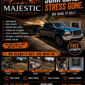 Majestic Hauling - We haul it all! - Junk Removal & Hauling Near Me Majestic Hauling - We haul it all! - Junk Removal & Hauling Near Me