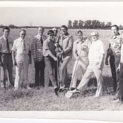 Ecm Publishers - I am holdling the shovel to the left of Mr. Chemileski ( the post master of Princeon) Richard Gossen