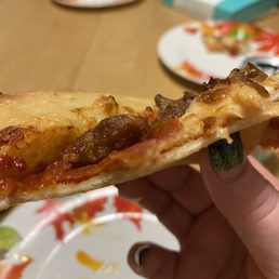 Ridiculously thin pizza. Ridiculously thin pizza.