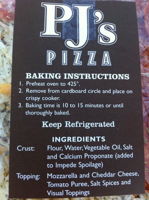 Menu photo 2 PJ's Pizza Watertown, WI