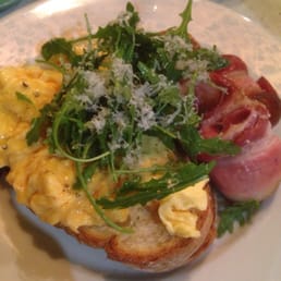 Scrambled eggs and bacon. Scrambled eggs and bacon.