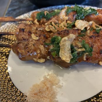 Chao - Chargrilled chicken skewers with chili salt on the side. - Asian Fusion Near Me - Honolulu, Hawaii