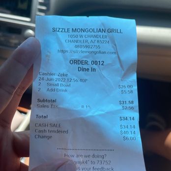 Sizzle Mongolian Grill - Chinese Near Me - Chandler, Arizona