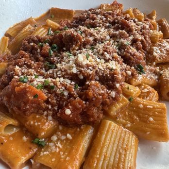 La Pizza Spot - Rigatoni with vodka sauce and beef Bolognese - Pizza Near Me - Campbell, California La Pizza Spot - Rigatoni with vodka sauce and beef Bolognese - Pizza Near Me - Campbell, California