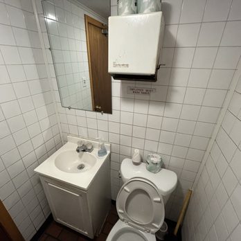 New Madison Restaurant - Bathroom had a hand crank towel dispenser... don't see many of those anymore! Brick style floors throughout the place - Diners Near Me - Levittown, Pennsylvania New Madison Restaurant - Bathroom had a hand crank towel dispenser... don't see many of those anymore! Brick style floors throughout the place - Diners Near Me - Levittown, Pennsylvania