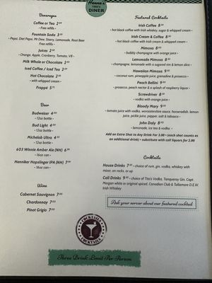 Menu photo 5 Hanna's Diner Hillsboro, NH