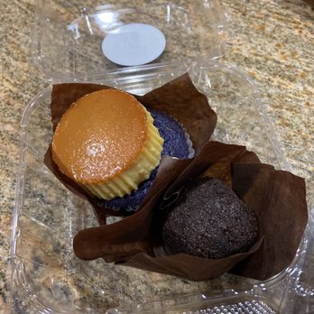 Cafe 86 - Ube Leche Flan Cupcake and Ube Truffle - Desserts Near Me - San Diego, California