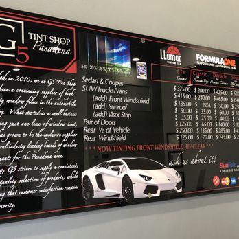 G5 Tint Shop - Pricing - Home Window Tinting Near Me - Pasadena, California