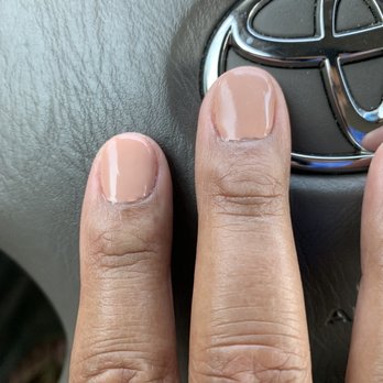 Organic Nails Spa - This is not the type of result you want on a brand new manicure. This looked so much worse in person - Nail Salons Near Me - Pearland, Texas