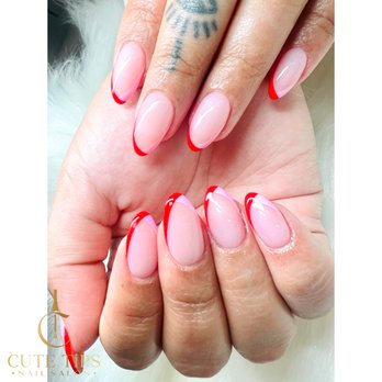 Cute Tips Nail Salon - Dipping Powder with French Design - Nail Salons Near Me - Gaithersburg, Maryland Cute Tips Nail Salon - Dipping Powder with French Design - Nail Salons Near Me - Gaithersburg, Maryland