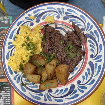 El Techo - Steak and eggs, home fries and scrambled eggs with cheese - Tapas Bars Near Me - Washington, DC, District of Columbia