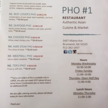 Pho #1 - Such amazing food!!!! Everything I've tried from the menu is off the chart! - Vietnamese Near Me - Brunswick, Georgia Pho #1 - Such amazing food!!!! Everything I've tried from the menu is off the chart! - Vietnamese Near Me - Brunswick, Georgia