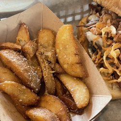 Lou’s Southern Sandwich - Small wedge, cut fries stay hot longer and come perfectly salted.