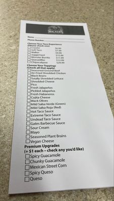 Menu photo 1 Walkers Branson, MO