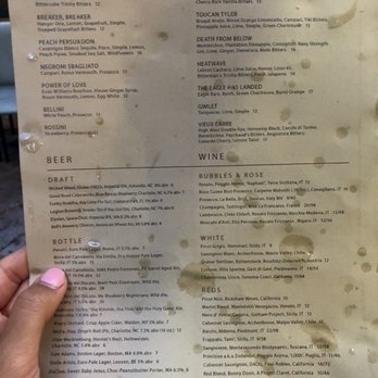Angeline's - Beverage menu (it started raining outside) - Italian Near Me - Charlotte, North Carolina Angeline's - Beverage menu (it started raining outside) - Italian Near Me - Charlotte, North Carolina