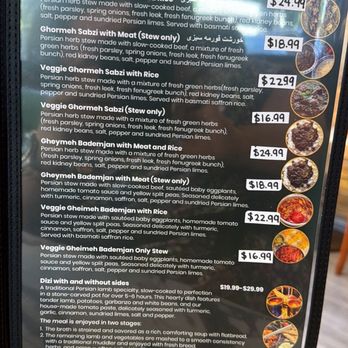 Saba Grill - Stews menu - Persian/Iranian Near Me - San Jose, California