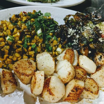 California Fish Grill - Scallops with corn and sprouts - Seafood Near Me - Upland, California