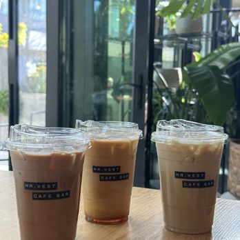 Mr West Coffee - Iced Mocha, Americano with cream, and iced Maple Toffee Latte. - Wine Bars Near Me - Seattle, Washington Mr West Coffee - Iced Mocha, Americano with cream, and iced Maple Toffee Latte. - Wine Bars Near Me - Seattle, Washington