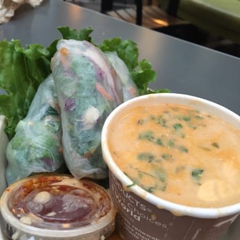 Crushcraft Thai Eats - Chicken spring rolls with Tom kha soup - Thai Near Me - Dallas, Texas