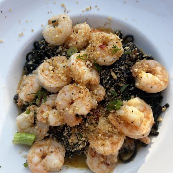 Stone Fire Italian - Calabrian shrimp scampi over black linguini - Pizza Near Me - Mount Kisco, New York Stone Fire Italian - Calabrian shrimp scampi over black linguini - Pizza Near Me - Mount Kisco, New York