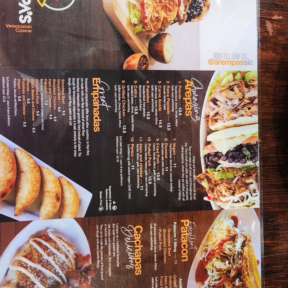 Arempa's  - Midvale - Menu - Venezuelan Near Me - Midvale, Utah
