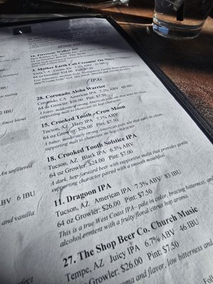 Menu photo 4 Growler's Taphouse Tucson, AZ