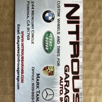 Nitrous Garage Auto Inc. - Business card - Tires Near Me - Pomona, California Nitrous Garage Auto Inc. - Business card - Tires Near Me - Pomona, California