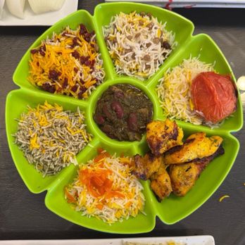 Shandeez Grill - Persian sampler - Persian/Iranian Near Me - Austin, Texas Shandeez Grill - Persian sampler - Persian/Iranian Near Me - Austin, Texas