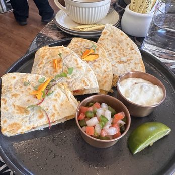 Whisper - Bacon shrimp quesadilla (1/5). Not worth it. Filling was lacking and not a melty, cheesy kind of quesadilla. Plus it was room temperature. - Breakfast & Brunch Near Me - San Mateo, California Whisper - Bacon shrimp quesadilla (1/5). Not worth it. Filling was lacking and not a melty, cheesy kind of quesadilla. Plus it was room temperature. - Breakfast & Brunch Near Me - San Mateo, California