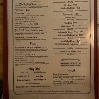 Bentley Pub - Menu Page 2 - Pubs Near Me - Auburn, Massachusetts