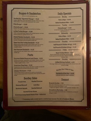 Menu photo 3 Bentley Pub Auburn, MA