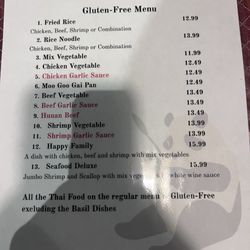 Panda House - Gluten free menu