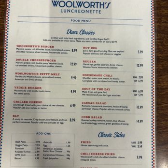 Woolworth’s Luncheonette - Main Menu - Diners Near Me - Bakersfield, California Woolworth’s Luncheonette - Main Menu - Diners Near Me - Bakersfield, California